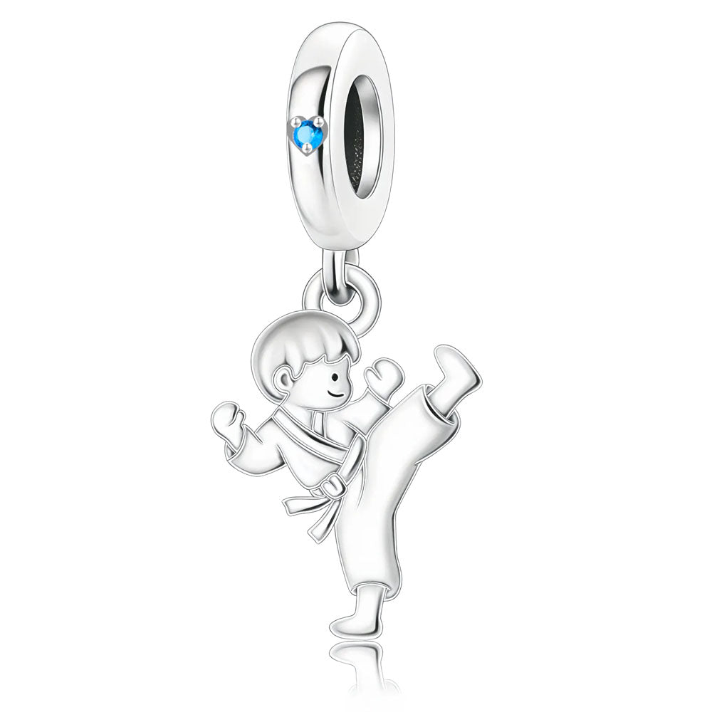 "Martial Spirit" Karate Kids Dangle - 925 Silver Boy & Girl Warrior Charms