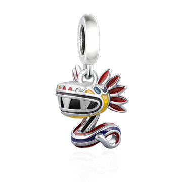 "Mayan Oracle" Quetzalcoatl Dangle - 925 Silver Feathered Serpent Charm