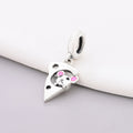 925 Sterling Silver Mouse Dangle Charm Peeking Through Swiss Cheese