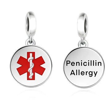 "Guardian Pulse" Medical Alert - 925 Silver Penicillin Allergy Charm