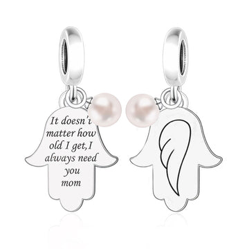 "Eternal Bond" Hamsa Hand Dangle - 925 Silver Mother's Love Protection Charm