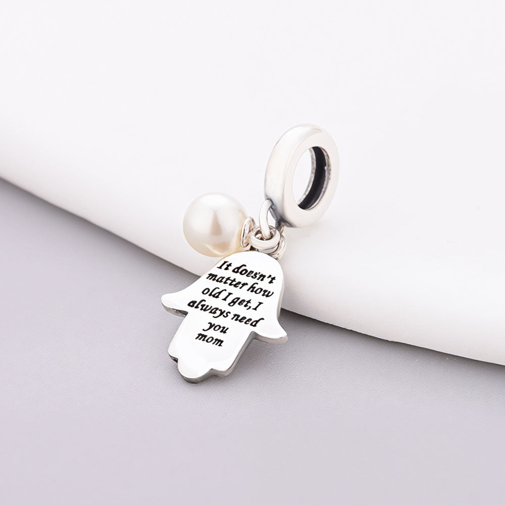 "Eternal Bond" Hamsa Hand Dangle - 925 Silver Mother's Love Protection Charm