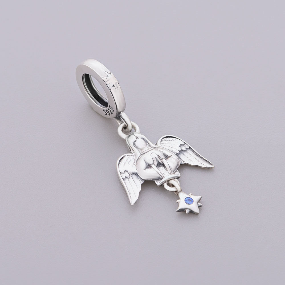 "Celestial Guardian" Praying Angel - 925 Silver Blue Star Spirit Charm