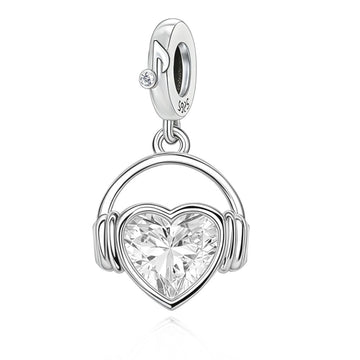 "Heartbeat Rhythm" Headphone Dangle - 925 Silver Crystal Music Charm