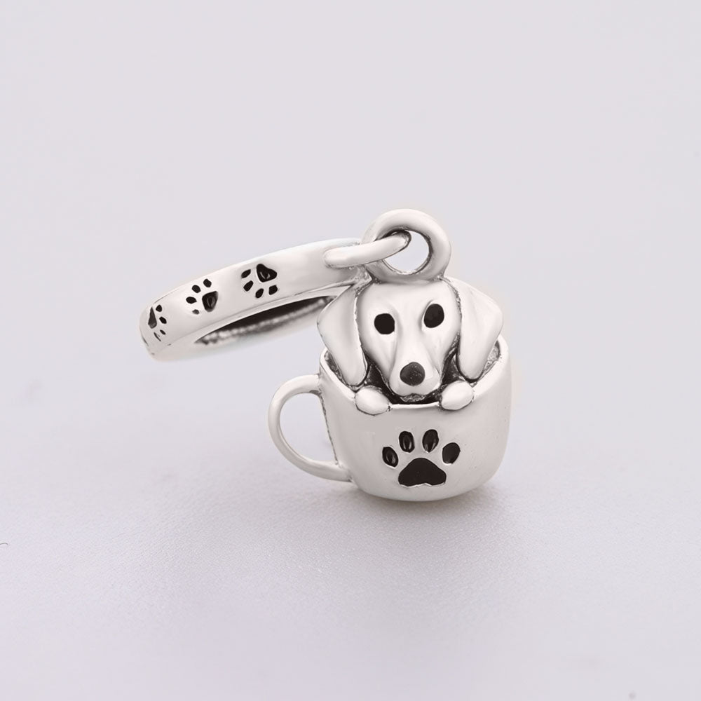 "Afternoon Bliss" Teacup Dachshund - 925 Silver Puppy Dangle Charm