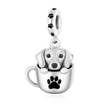 "Afternoon Bliss" Teacup Dachshund - 925 Silver Puppy Dangle Charm