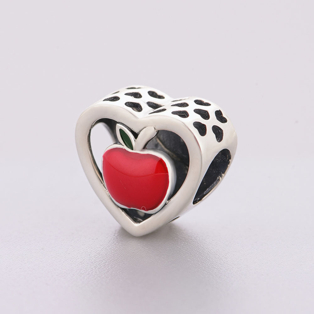 "Heart of Gratitude" Apple Charm - 925 Silver Teacher Appreciation Gift