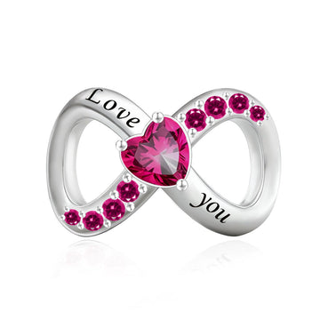 "Boundless Devotion" Infinity Charm - 925 Silver Pink Heart Love Bead