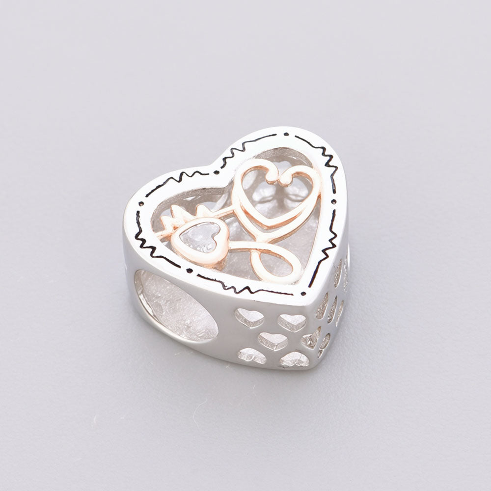 "Heartbeat Echo" Stethoscope Charm - 925 Silver My Heart Belongs to You