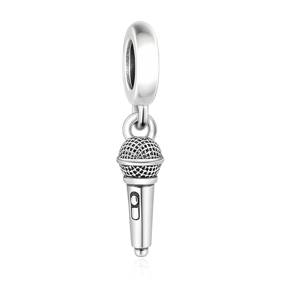 "Original Voice" Microphone Dangle - 925 Silver Music Spirit Charm