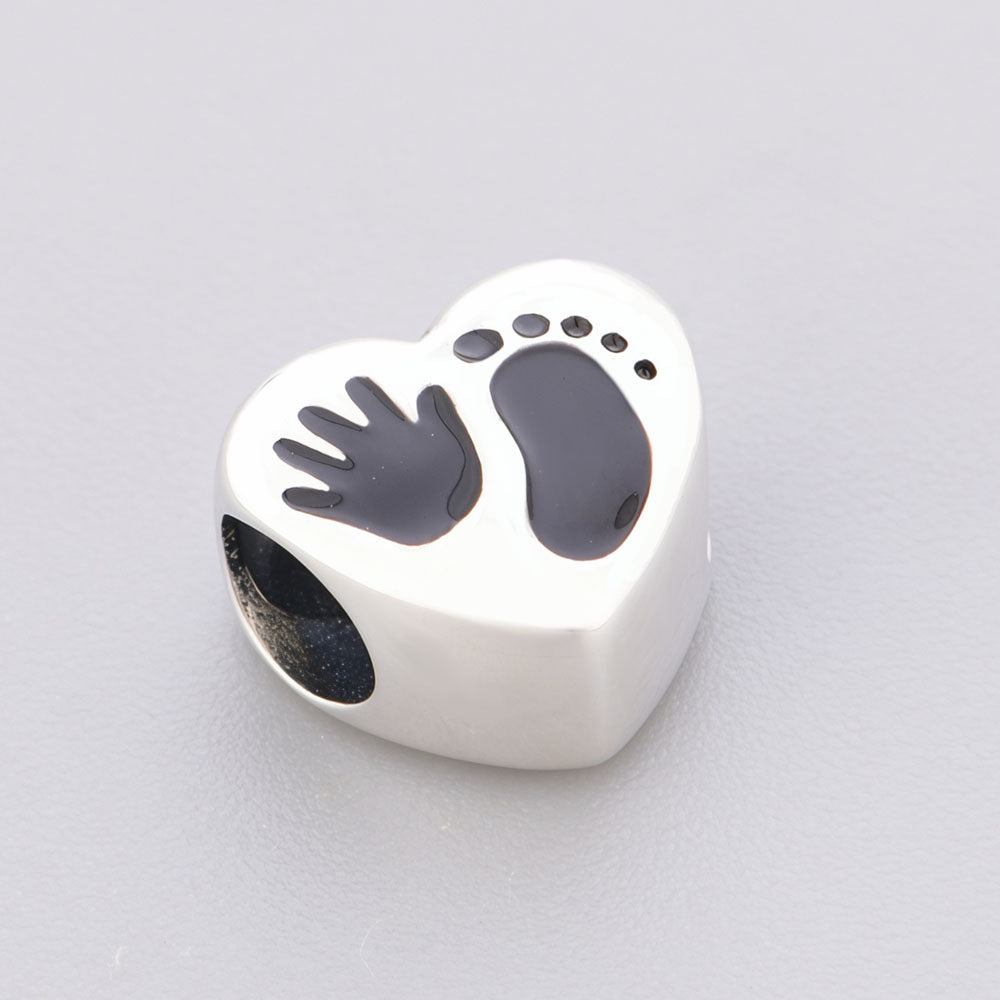 "First Echo" Baby Prints Charm - 925 Silver Always in My Heart Bead