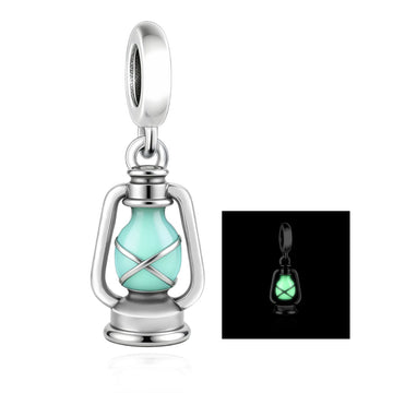 "Guiding Light" Lantern Dangle - 925 Silver Glow-in-the-Dark Charm