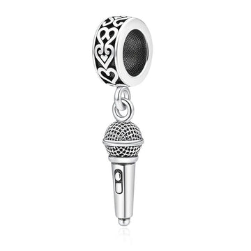 "Original Voice" Microphone Dangle - 925 Silver Music Spirit Charm