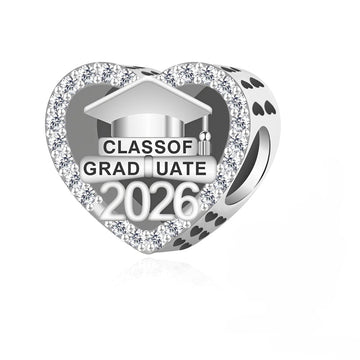 "The Milestone" Class of 2023-2026 Graduation Heart Charm - 925 Silver
