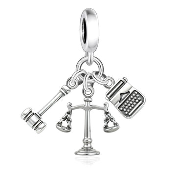 "Scales of Truth" Law Theme Dangle - 925 Silver Justice Trio Charm