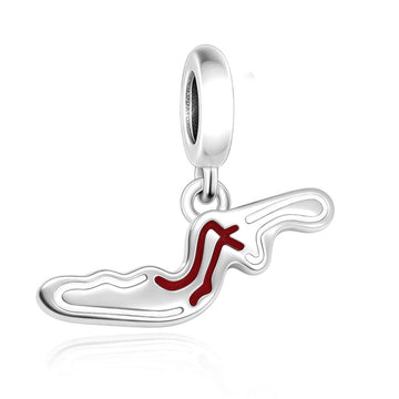 "Apex Pulse" Racing Circuit Dangle - 925 Silver Speed Track Charm