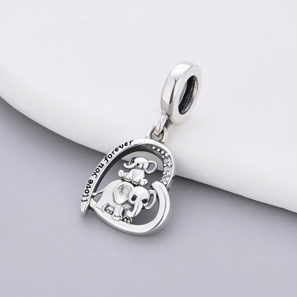 "Eternal Bond" Elephant Mother & Child Charm - 925 Silver Love Gift
