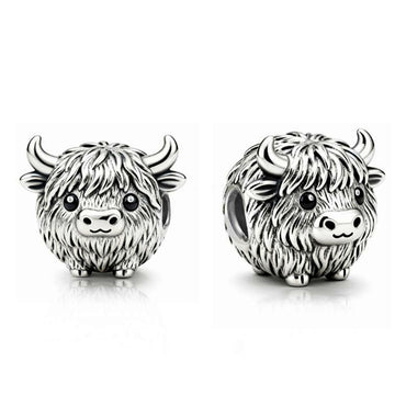 "Serene Resonance" - 925 Sterling Silver Highland Cow Charm