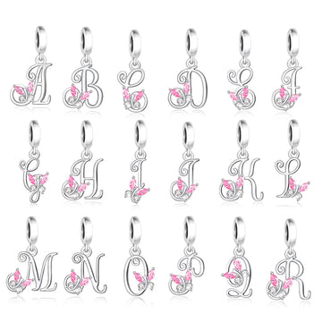 925 sterling silver Birthstone Butterfly Letter charms